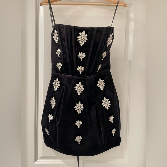 NWOT Bronx and Banco Maraya Diamond Mini Strapless Dress in Black - Picture 11 of 13